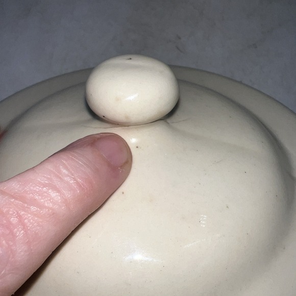 VTG McCoy Pottery Cannister w/ Lid Large Cookie Jar USA Blue and Pink Band 9" - Picture 8 of 13